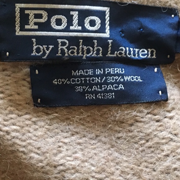 Vintage Polo Cotton/Wool/Alpaca V-Neck Sweater - Picture 3 of 7